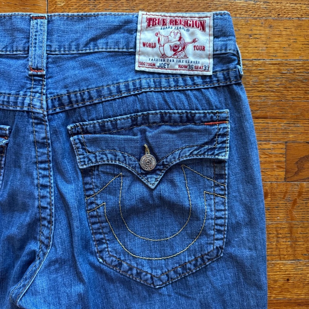True‎ Religion Joey Jeans Mens Size 36x33 Bootcut Denim Made in USA Dark Wash